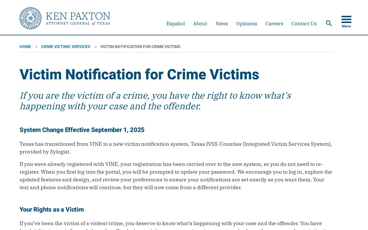 Texas IVSS transition information for Grimes County released inmate notifications